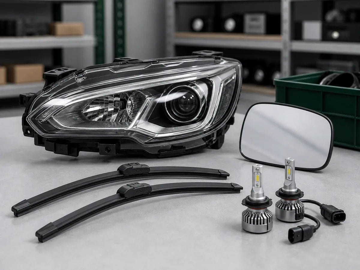 Faros, escobillas y piezas de visibilidad